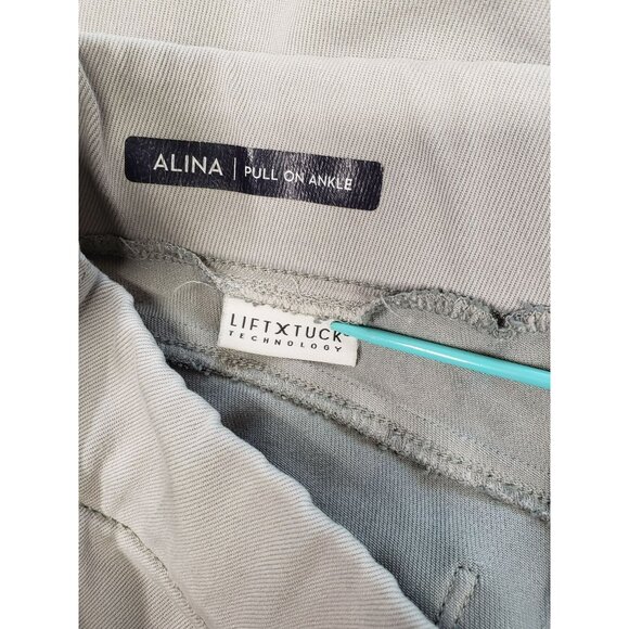 NYDJ Alina Pants, Light Gray, Pull On Ankle, Stretch, Size 12, Lift Tuck, SPOT - Picture 7 of 9